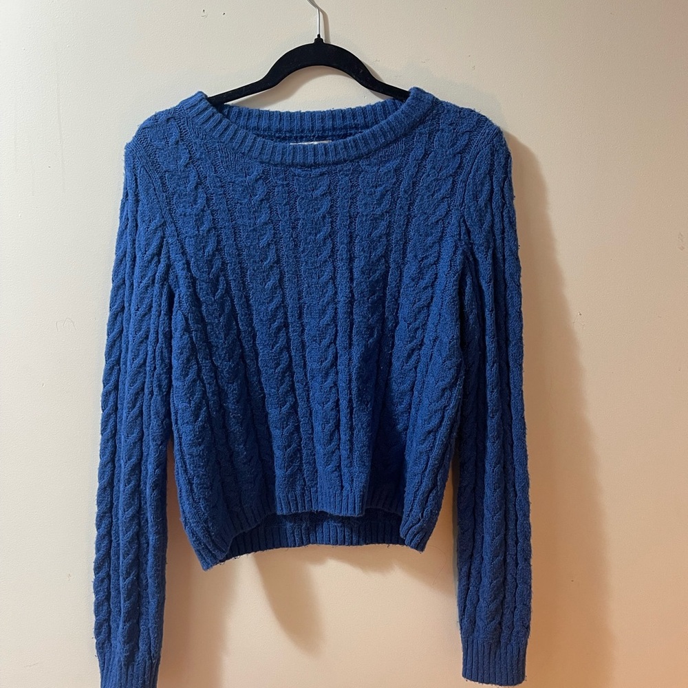 American Eagle Outfitters Royal Blue Cable Knit Sweater